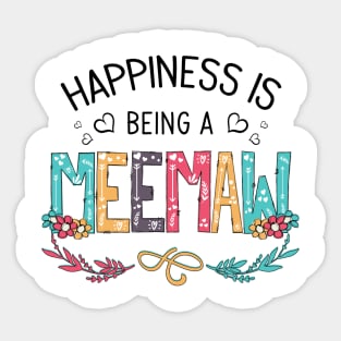 Happiness Is Being A Meemaw Wildflowers Valentines Mothers Day Sticker